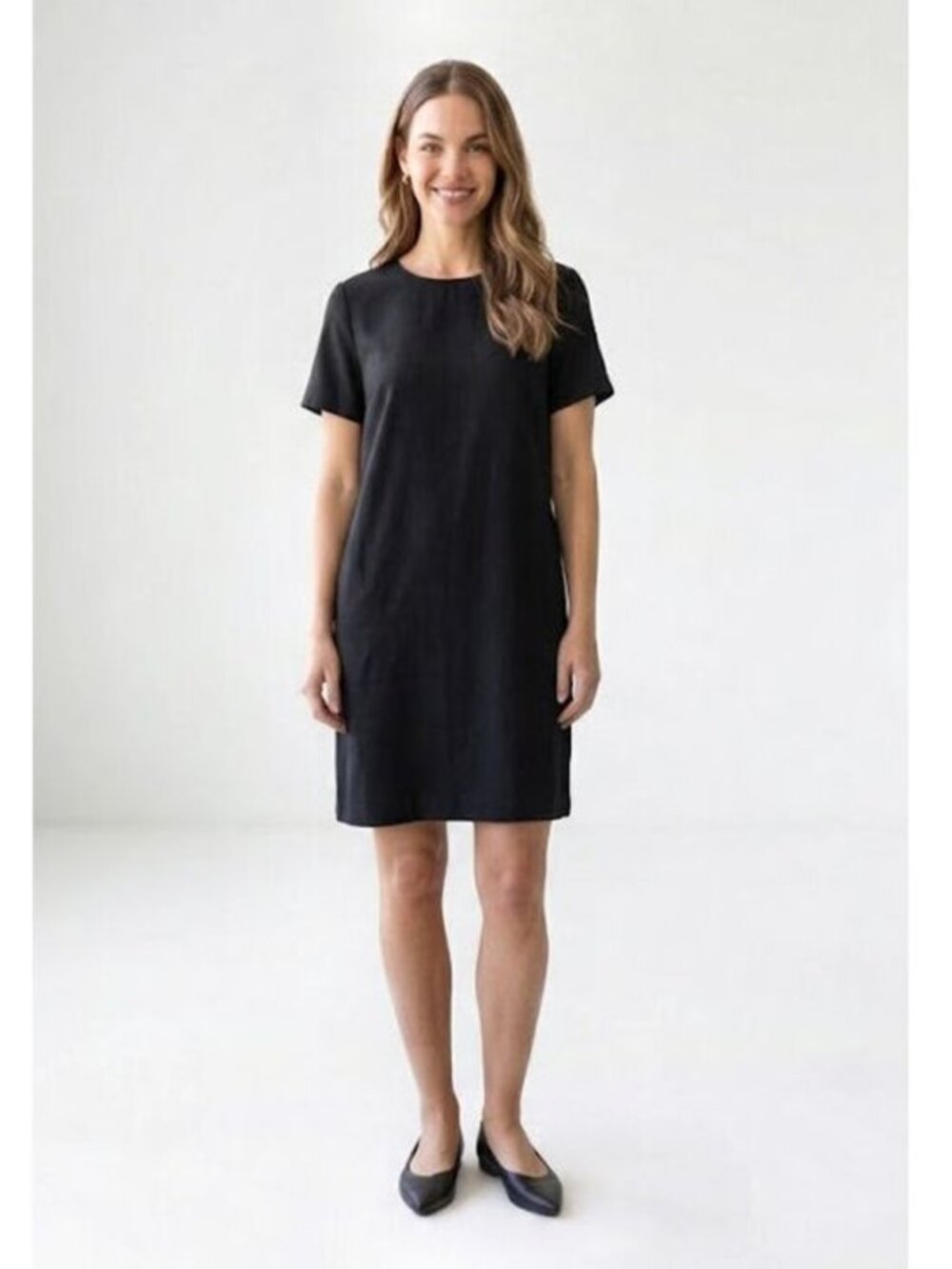 Felicity & Coco Classic Shift Dress, Black LBD, Womens Size Small